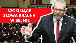 Szokujące słowa Brauna w Sejmie. Wicemarszałek musiała zareagować