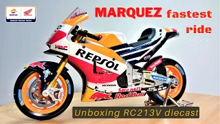 Unboxing & review MotoGP Diecast : HONDA RC213V  (Maisto 1:10). Marc Marquez