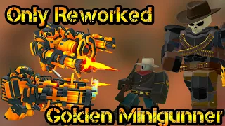 Only Reworked Golden Minigunner Solo BADLANDS II Roblox Tower Defense Simulator