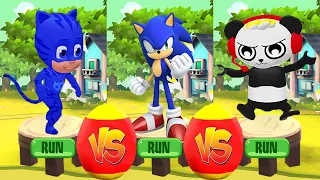 Tag with Ryan vs Sonic Dash - Original Sonic vs Catboy PJ Masks Combo Panda Mystery Surprise Egg