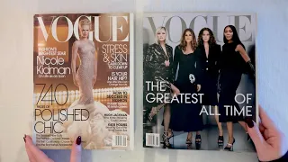 🍂 whisper ASMR magazine flip through · 2003 vs. 2023 september vogue · part 1 of 2