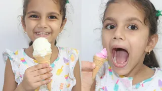 ايس كريم صغير ضد كبير | sewar pretend play with ice cream