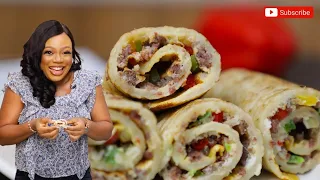 HOW TO MAKE MINCED BEEF PANCAKE ROLL/ PANCAKE RECIPE/ PANCAKE ROLL