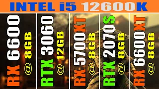 RX 6600 vs RTX 3060 vs RX 5700XT vs RTX 2070 SUPER  vs Rx 6600XT || i5 12600K || PC GAMES TEST ||