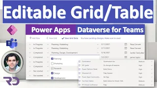 Power Apps Editable Table using Gallery in Dataverse for Teams