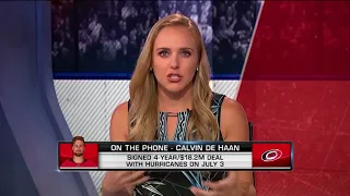 NHL Tonight:  Calvin de Haan:  on signing a four-year deal with Carolina  Jul 9,  2018