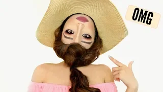 UPSIDE DOWN 'REVERSE HEAD' Makeup Tutorial !!!