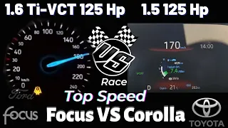 Acceleration Battle Ford Focus 1.6 Ti-VCT 125 Ps VS Toyota Corolla 1.5 125 Ps 0-180 Top Speed Test