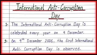 10 Line Essay on International Anti-Corruption Day in English|