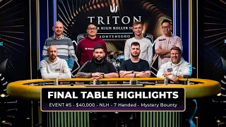 FINAL TABLE Highlights - Event #5 40K NLH MYSTERY BOUNTY | Triton Poker Series Montenegro 2024