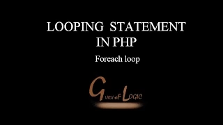 Foreach Loop In PHP