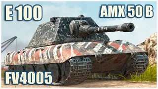 E 100, AMX 50 B & FV4005 • WoT Blitz Gameplay