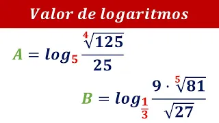 Como calcular el valor de logaritmo con fracción en la base cociente raiz operaciones logaritmos