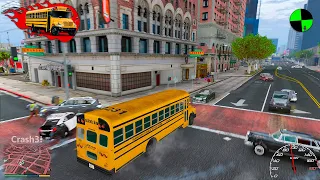 GTA 5 Crazy School Bus Crashes Ep.13