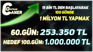 60. GÜN - 100 GÜNDE 15 BİN TL' DEN BAŞLAYIP MİLYONER OLMAK!!! - 100 GÜNDE PORTFÖYÜ 1 MİLYON YAPMAK!