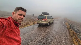 Winter Car Camping on Scotlands Most Dangerous Road ( Visibility is Overrated )
