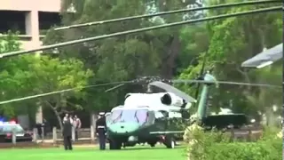 President Obama Choppers At Stanford