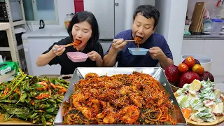 소주를 부르는 알곤이찜(Algoni Jjim),아삭한 공심채 겉절이,옛날 사라다 먹방 MUKBANG EATING SHOW