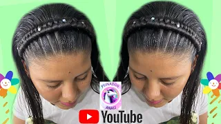 Trenza infinita / Trenza oruga en diadema / Peinados fáciles