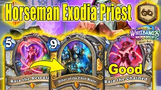 Priest Horseman Exodia 0.01% Odds Crazy RNG Interaction! Whizbang's Workshop Mini-Set | Hearthstone