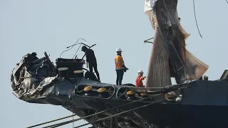 Accident On The River 2 Container Ships Collided With Heavy Damage | 4K Shipspotting