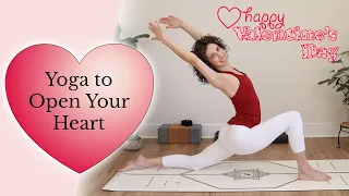 Heart Opening Yoga - 30 Minute Slow Flow Yoga for Valentine's Day to Open Your Heart