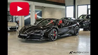 Ferrari SF90 Spider with Assetto Fiorano Package in Nero Daytona with Rosso Ferrari Interior