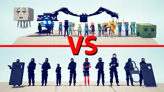 MINECRAFT Team vs SWAT Team - Totally Accurate Battle Simulator TABS