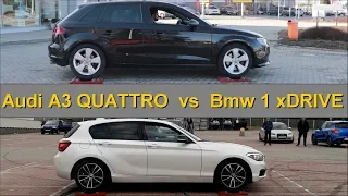 SLIP TEST - Audi A3 Quattro vs Bmw 1 xDrive - @4x4.tests.on.rollers