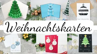 DIY Weihnachtskarten aus Papier basteln | 6 einfache Ideen