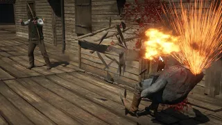 Red Dead 2 - Dynamite/Explosive Arrow Compilation - Brutal Kills - Funny Moments - Ragdoll Physics