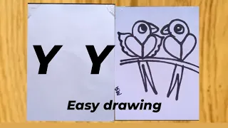 easy love birds drawing