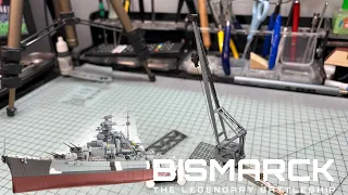 Agora Model's Bismarck The Legendary Battleship - Rigging the Crane and Rigging Points