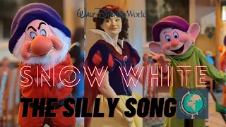 Snow White Sings The Silly Song with Grumpy and Dopey at Disney World's Artist Point Restaurant