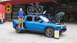 Electric Rivian R1T: kitchen, tent and 800 hp!