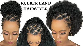 🔥EASY RUBBER BAND HAIRSTYLE ON  4C NATURAL HAIR / Protective Style / Tupo1