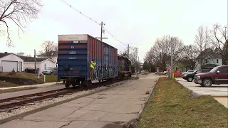 CSX L418 with CSX 4436 Rolling East along Franklin Street in Crawfordsville, Indiana