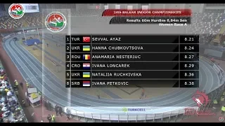 Indoor Balkan championship 2019 - 60 hurdles women all groups