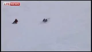 Путин падает с лыж - СОЧИ Горнолыжная трасса