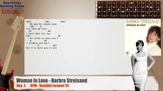 🎻 Woman In Love - Barbra Streisand Bass Backing Track with chords and lyrics