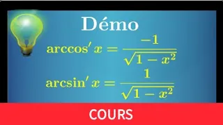 démonstration • dérivée des fonctions arccos arcsin • fonction circulaire réciproque prépa MPSI PCSI