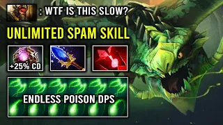 WTF Unlimited Skill Spam 100% Cancer Viper Aghanim + Octarine Endless Poison DPS Dota 2