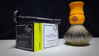 Бритьё. Т станок RazoRock LUPO, крем для бритья и лосьон Edwin Jagger, помазок Frank Shaving, Derby.