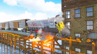 Realistic Dynamic Train vs Wooden Bridge in Teardown