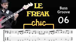 LE FREAK (Chic) How to Play Bass Groove Cover with Score & Tab Lesson