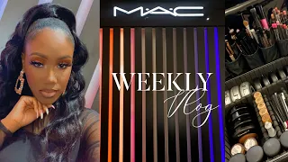 WEEK IN THE LIFE OF A MAC MAKEUP ARTIST| WEEKLY VLOG| FASHIONNOVA OOTD| CLIENT MAKEUP| 500 SUBS🎉