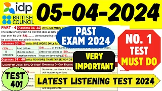 IELTS Listening Practice Test 2024 with Answers | 05.04.2024 | Test No - 401