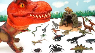 Giant Tyrannosaurus Rex Eat Mini Dinosaurs! Dinosaur Rescue Video - Jurassic World Dino 공룡 구출