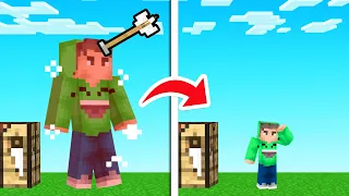 Hunters VS Speedrunner But DAMAGE = SHRINK! (Minecraft)