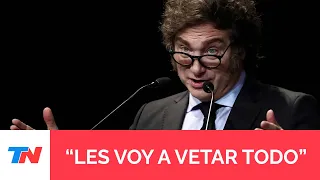 MILEI y un mensaje para la oposición: "Bukele gobernó a puro veto, que es lo que voy a hacer yo"